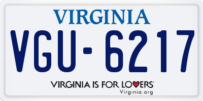 VA license plate VGU6217