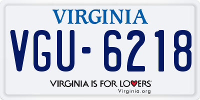 VA license plate VGU6218