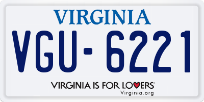VA license plate VGU6221