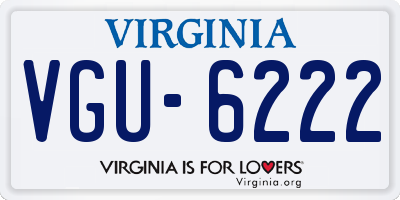 VA license plate VGU6222