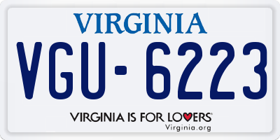 VA license plate VGU6223