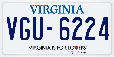 VA license plate VGU6224