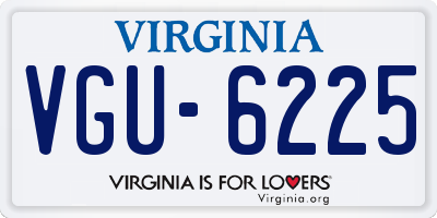 VA license plate VGU6225