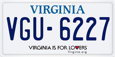 VA license plate VGU6227