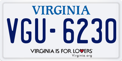 VA license plate VGU6230
