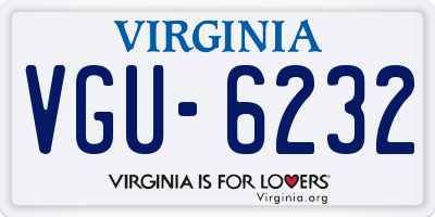 VA license plate VGU6232
