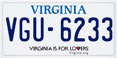 VA license plate VGU6233