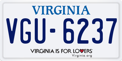 VA license plate VGU6237