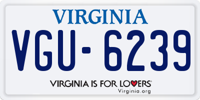 VA license plate VGU6239