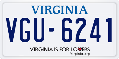 VA license plate VGU6241