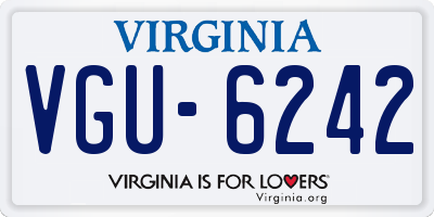 VA license plate VGU6242