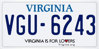VA license plate VGU6243