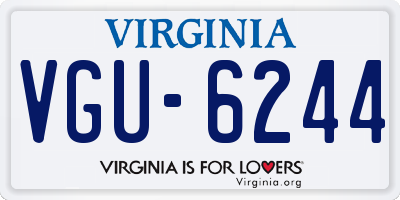 VA license plate VGU6244