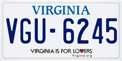 VA license plate VGU6245
