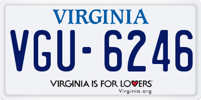 VA license plate VGU6246