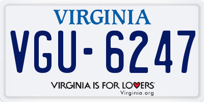 VA license plate VGU6247