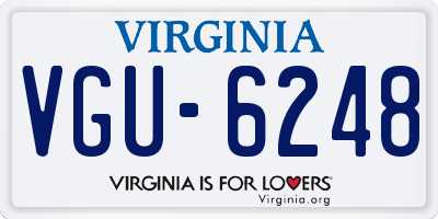 VA license plate VGU6248
