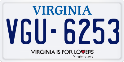 VA license plate VGU6253
