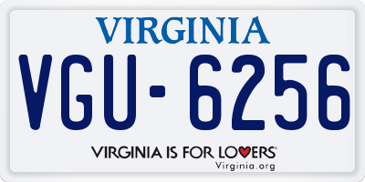 VA license plate VGU6256