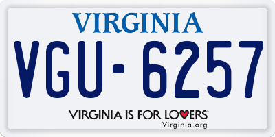 VA license plate VGU6257