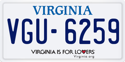 VA license plate VGU6259