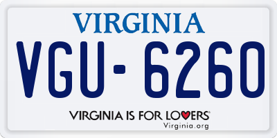 VA license plate VGU6260