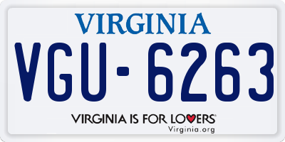 VA license plate VGU6263