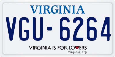 VA license plate VGU6264