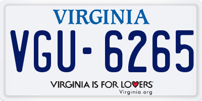VA license plate VGU6265