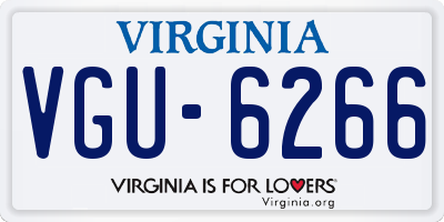 VA license plate VGU6266