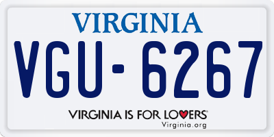VA license plate VGU6267