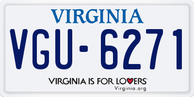VA license plate VGU6271