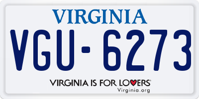 VA license plate VGU6273