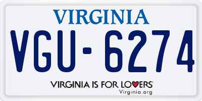 VA license plate VGU6274