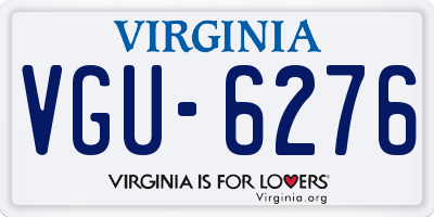 VA license plate VGU6276