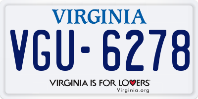 VA license plate VGU6278
