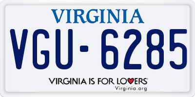 VA license plate VGU6285