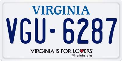 VA license plate VGU6287