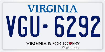 VA license plate VGU6292