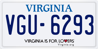 VA license plate VGU6293