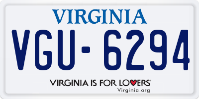 VA license plate VGU6294