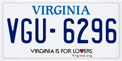 VA license plate VGU6296