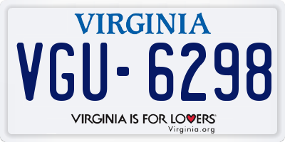 VA license plate VGU6298