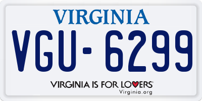 VA license plate VGU6299