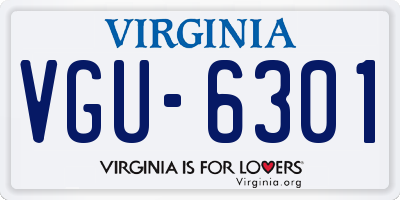 VA license plate VGU6301