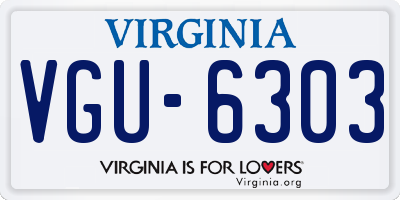 VA license plate VGU6303