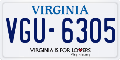 VA license plate VGU6305