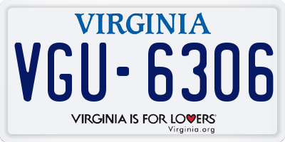 VA license plate VGU6306