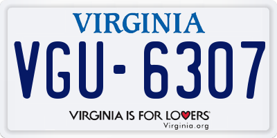 VA license plate VGU6307