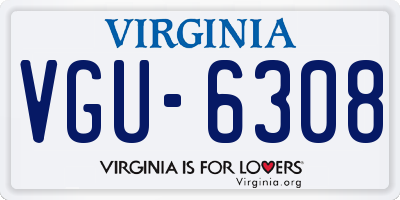 VA license plate VGU6308